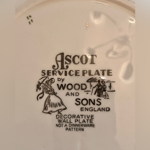 Set 4 Vintage Wood & Sons England Ascot Village Service Plates or Chargers - Picture 8 of 8